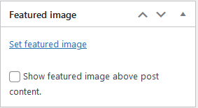 Featured image options are visible