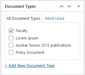 Document Types checkboxes are visible