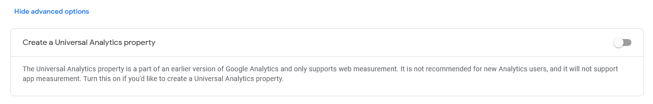 Clicking the slider for Universal Analytics account Clicking the slider for Universal Analytics account
