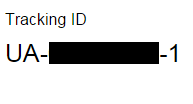 Screenshot of a Universal Analytics Tracking ID Screenshot of a Universal Analytics Tracking ID