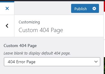 Example of setting the custom 404 error page