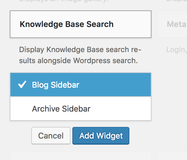 Add Knowledge Base Search widget