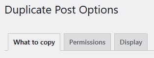 Option tabs for the Duplicate Post plugin