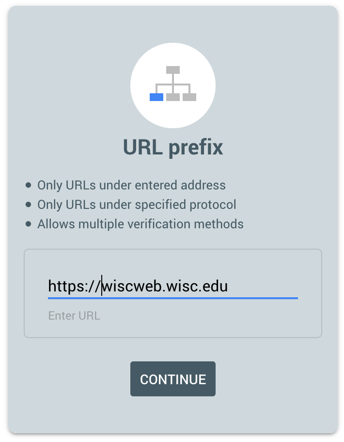 Add a URL to the URL Prefix Box