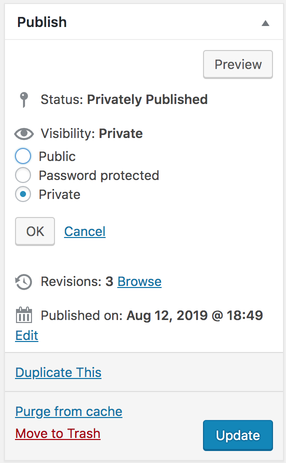 Publish a page as Private.