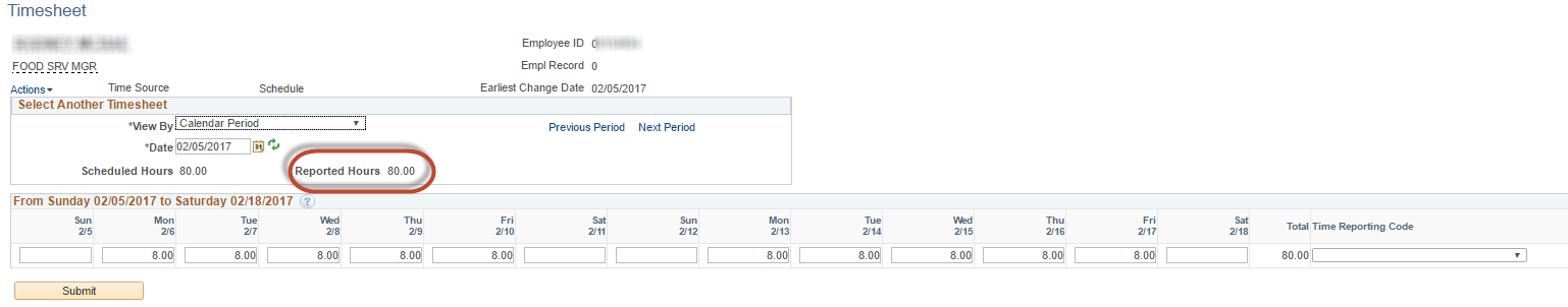 Submitted Timesheet Submitted Timesheet
