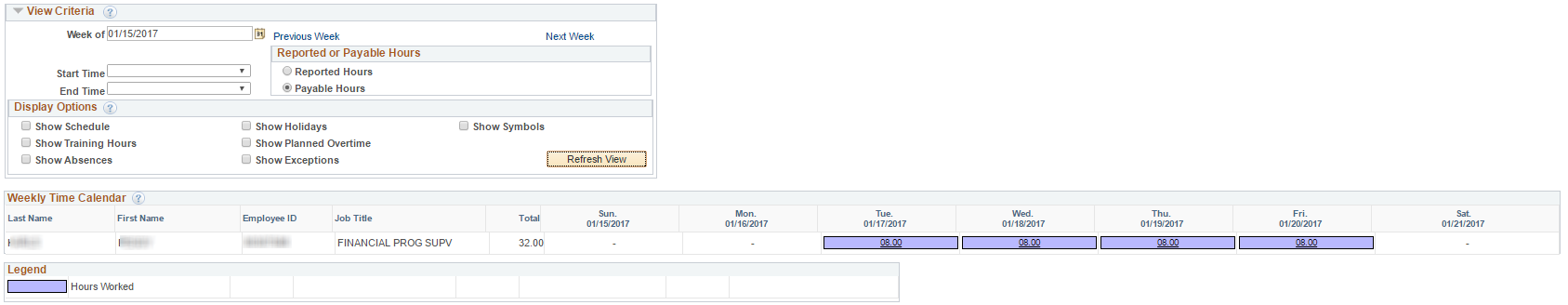 Payable Time for Week Payable Time for Week