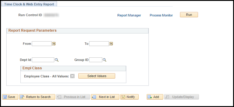 Time Clock & Web Entry Report Time Clock & Web Entry Report