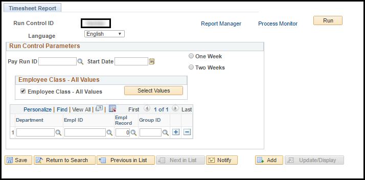 Timesheet Report Timesheet Report