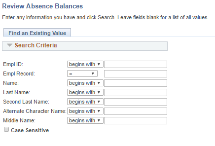 Review Absence Balances Review Absence Balances