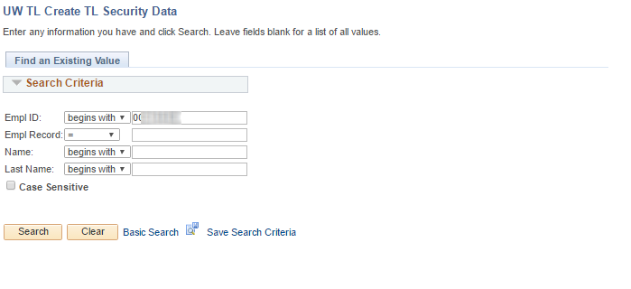 Navigate to Create TL Security or Maintain TL Security Navigate to Create TL Security or Maintain TL Security