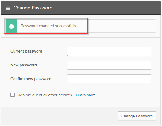 Password changed