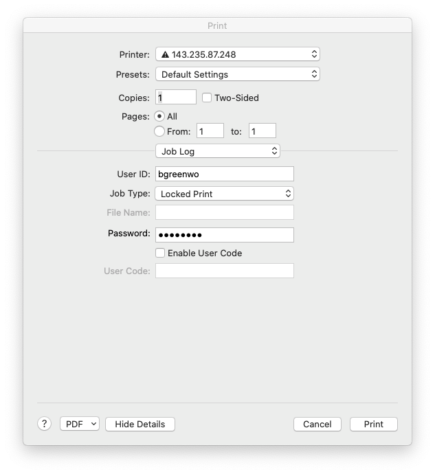 Released Printing Mac
