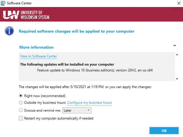 Image of Following Updates screen Image of Following Updates screen