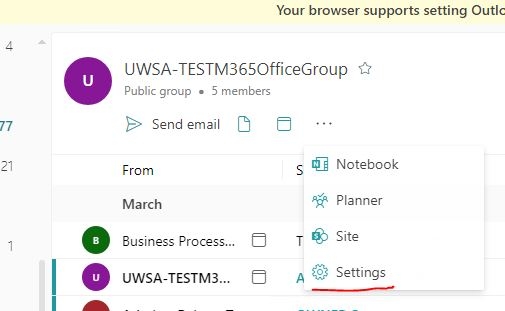 settings link