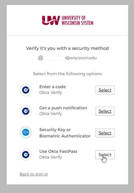 Multi Factor Authentication Selection 