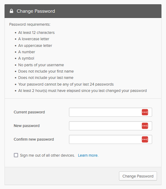 okta change password