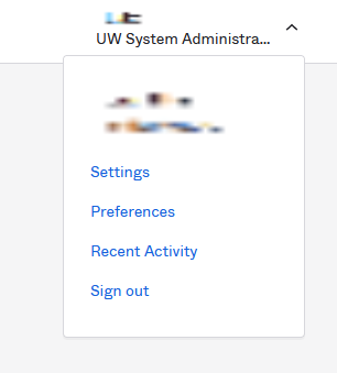 okta profile drop down