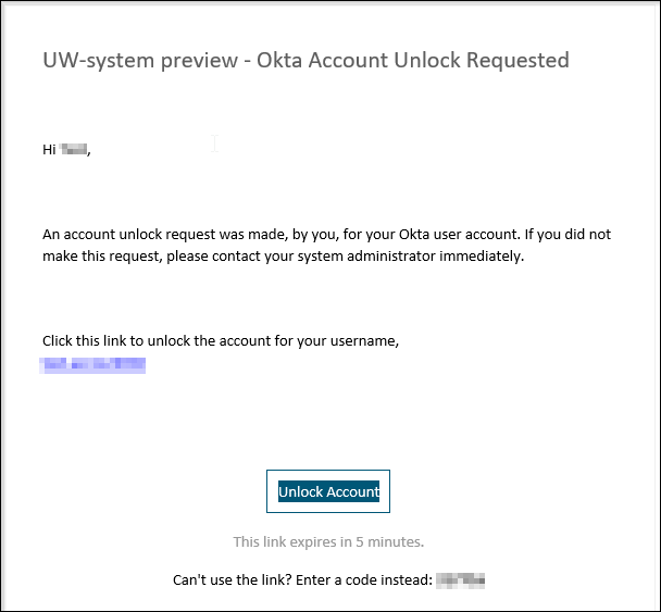 Unlock E-Mail Link