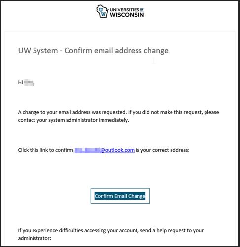 Confirmation email