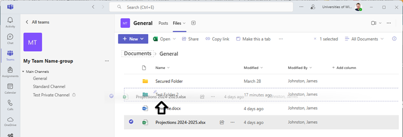 Teams. Moving files