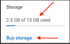 personal storage usage